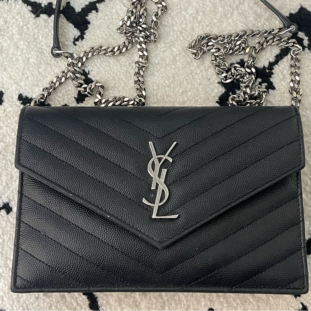YSL- Cassandre Matelasse Envelope Chain Wallet